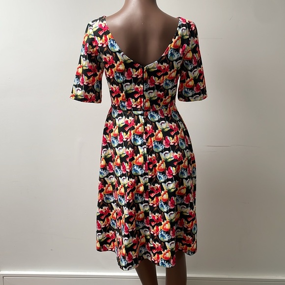 Amie Scott The Wicked Witch Dress Floral Shortsleeves Pocket Vintage Small S New - Picture 5 of 11